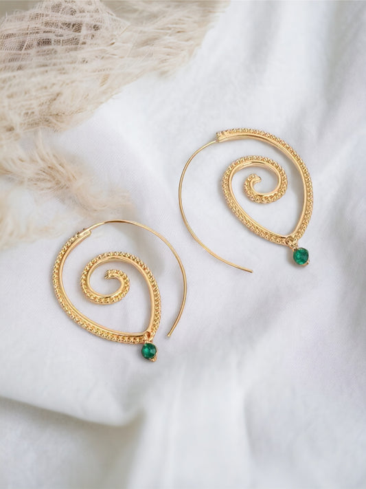 Chic Green Swirl Hoop